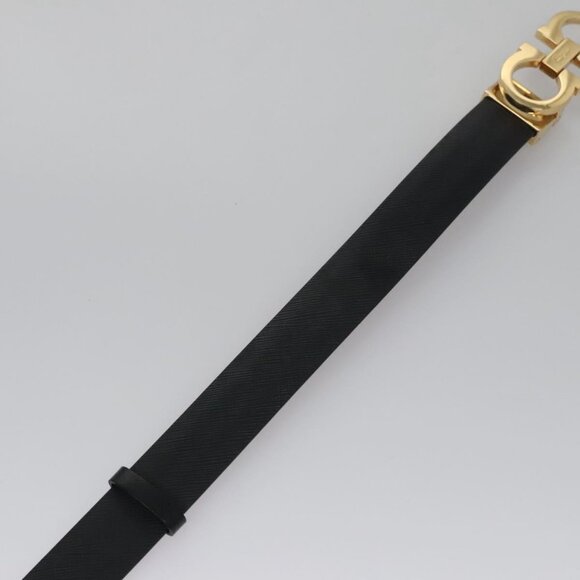 Salvatore Ferragamo Gancini Belt Leather 29.1""-31.5"" Black Auth am7781V - Picture 9 of 11